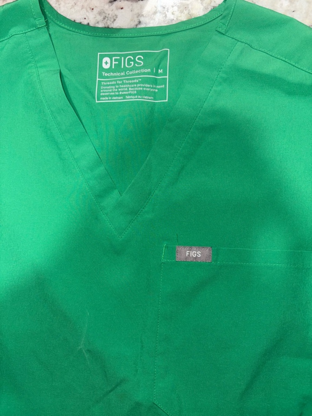 FIGS Women’s Safety Green Scrub Top - Picture 2 of 5